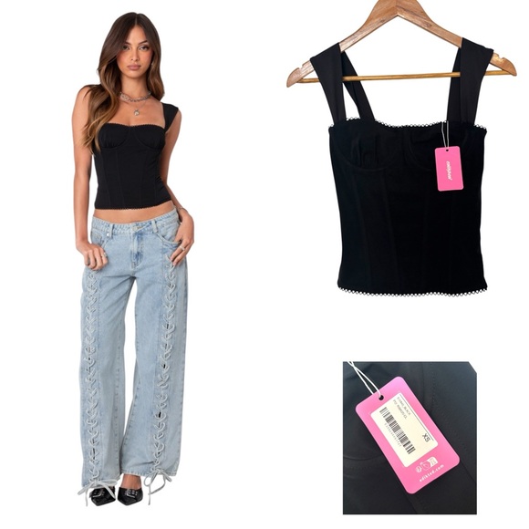 Edikted Tops - NWT Edikted Marcella Wide Strap Mesh Corset
